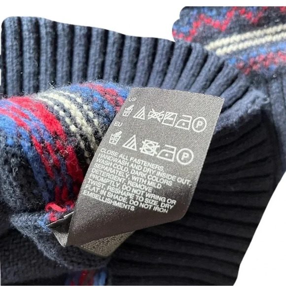 Tommy Hilfiger Luxury Blend Snowflake Cardigan Sweater Navy Blue Men’s Small - Picture 8 of 11